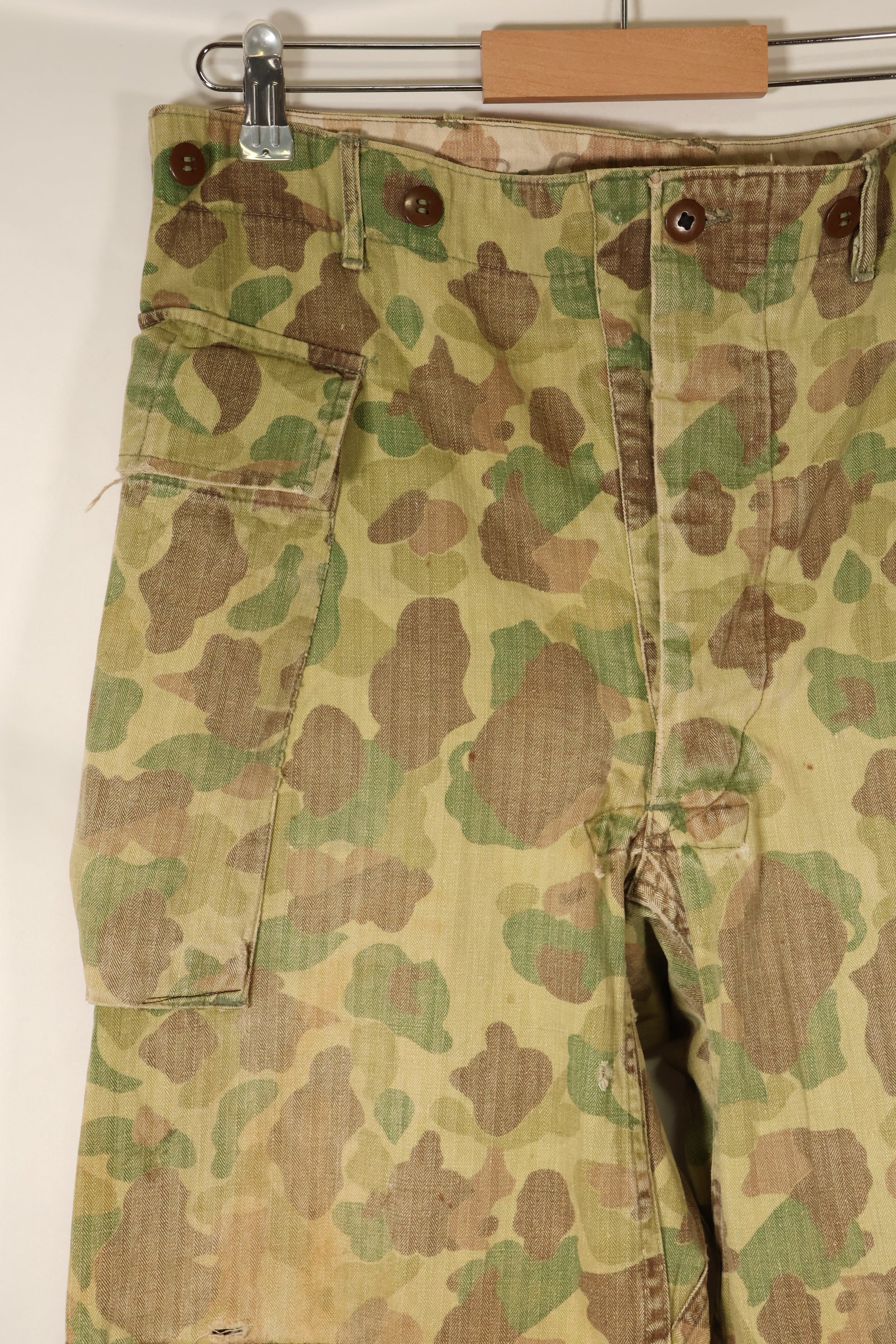 1940年代 W34　アメリカ陸軍　フロッグスキン迷彩　HBTパンツ　ユーティリティパンツ　中古品