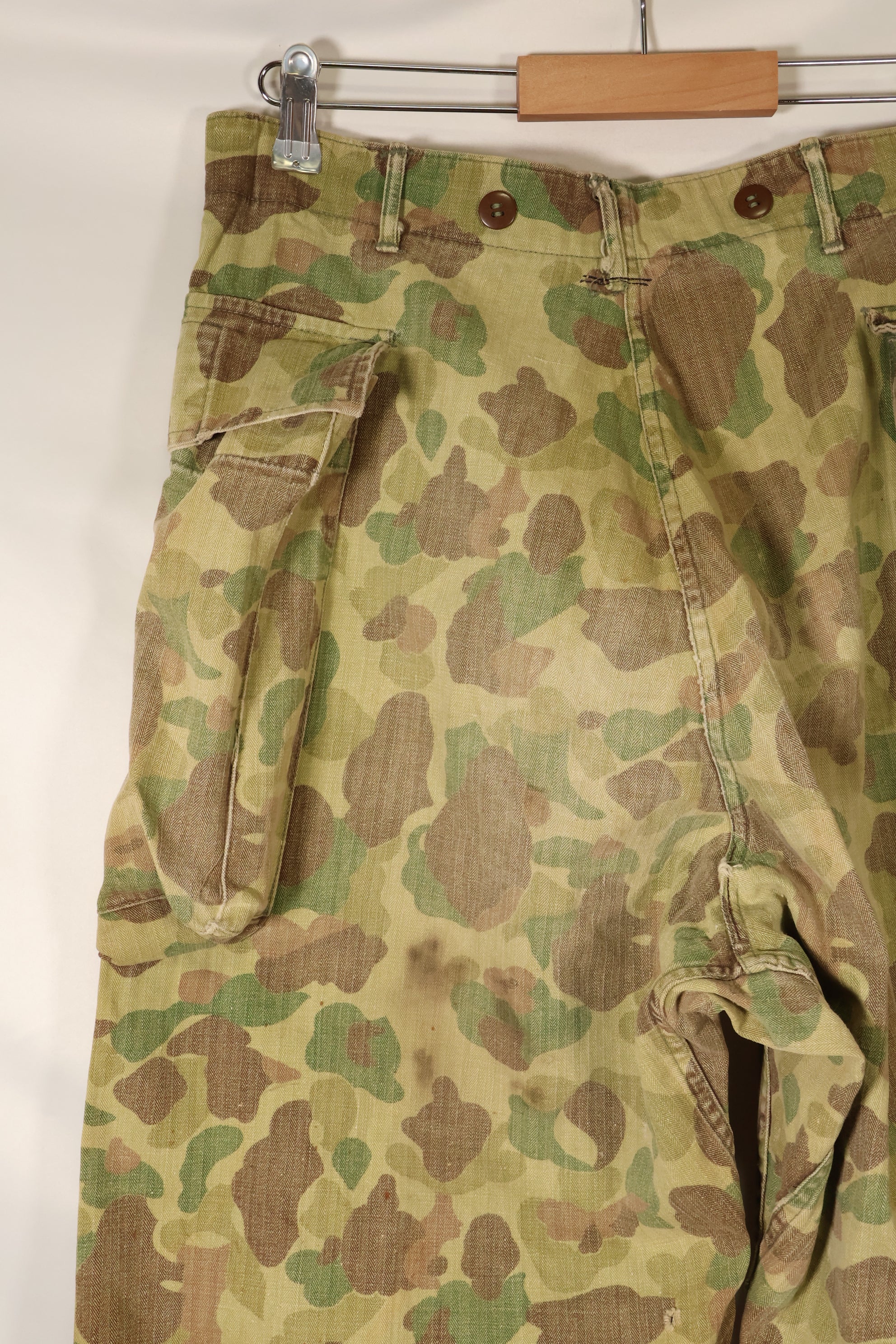 1940年代 W34　アメリカ陸軍　フロッグスキン迷彩　HBTパンツ　ユーティリティパンツ　中古品