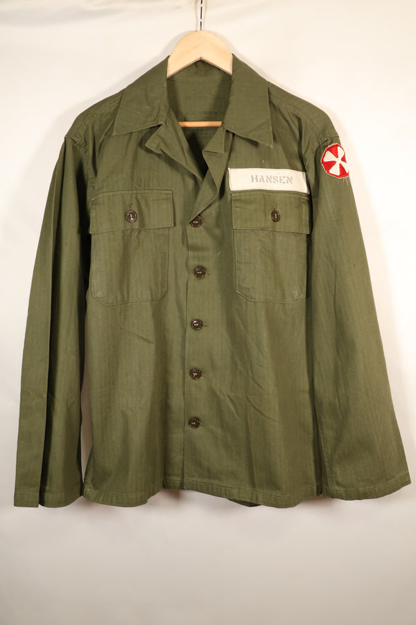 1947年契約　SMALL　M-1947　HBT　ユーティリティシャツ　パッチ付き　中古品