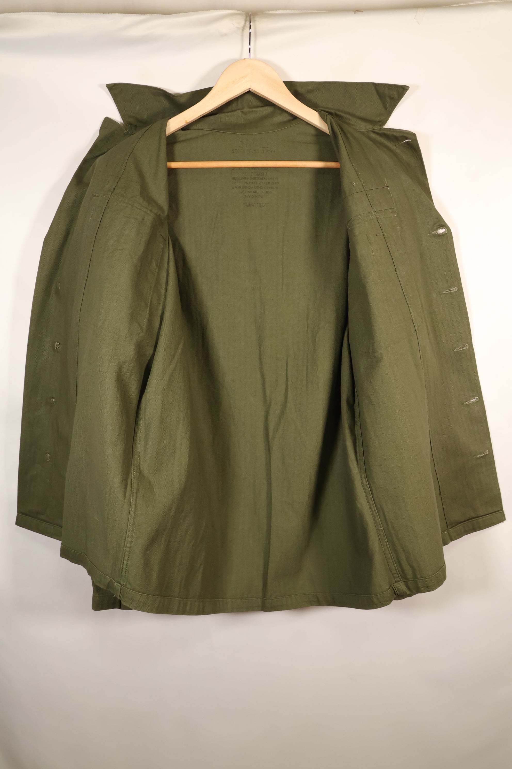 1947年契約　SMALL　M-1947　HBT　ユーティリティシャツ　パッチ付き　中古品