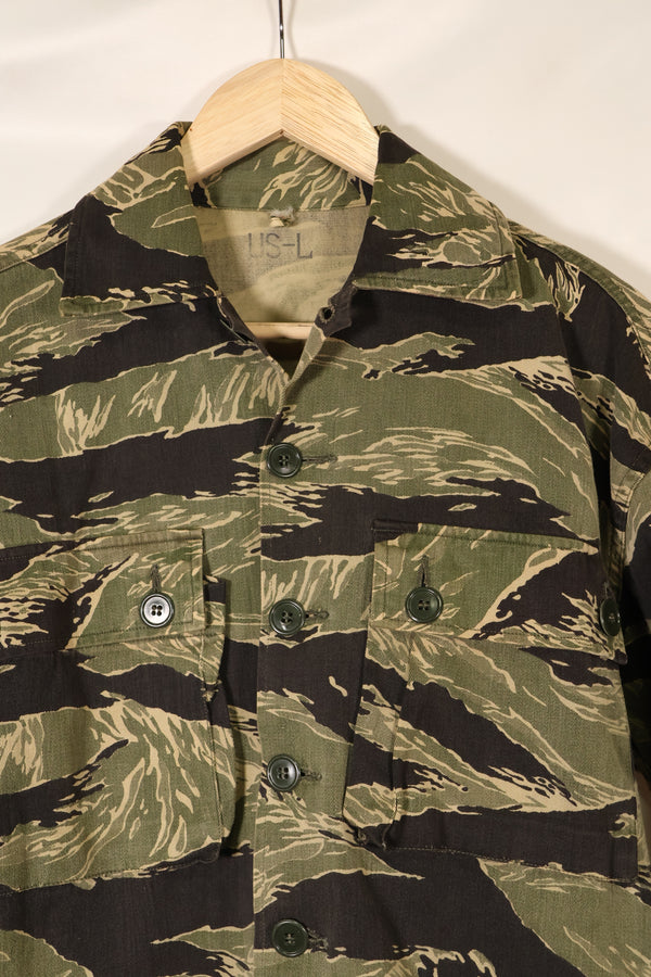 1960年代中頃　US-L　沖縄タイガーパターン　タイガーストライプ USカットシャツ　中古品