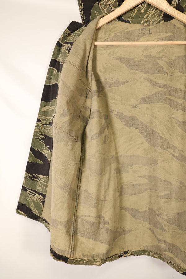 1960年代中頃　US-L　沖縄タイガーパターン　タイガーストライプ USカットシャツ　中古品