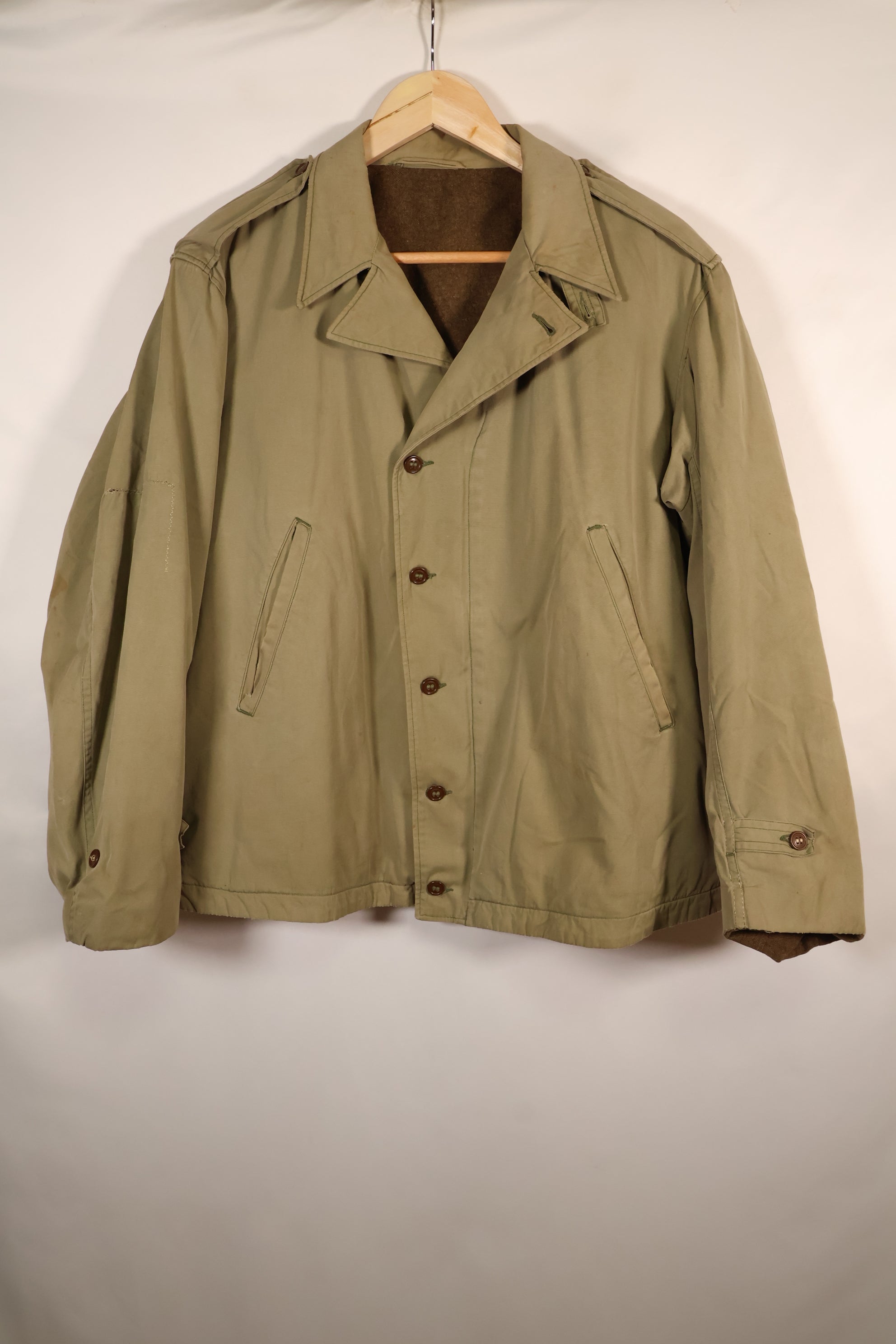 1940年代前半　大きめサイズ　アメリカ軍　M-1941　フィールドジャケット　ウール裏地　中古品