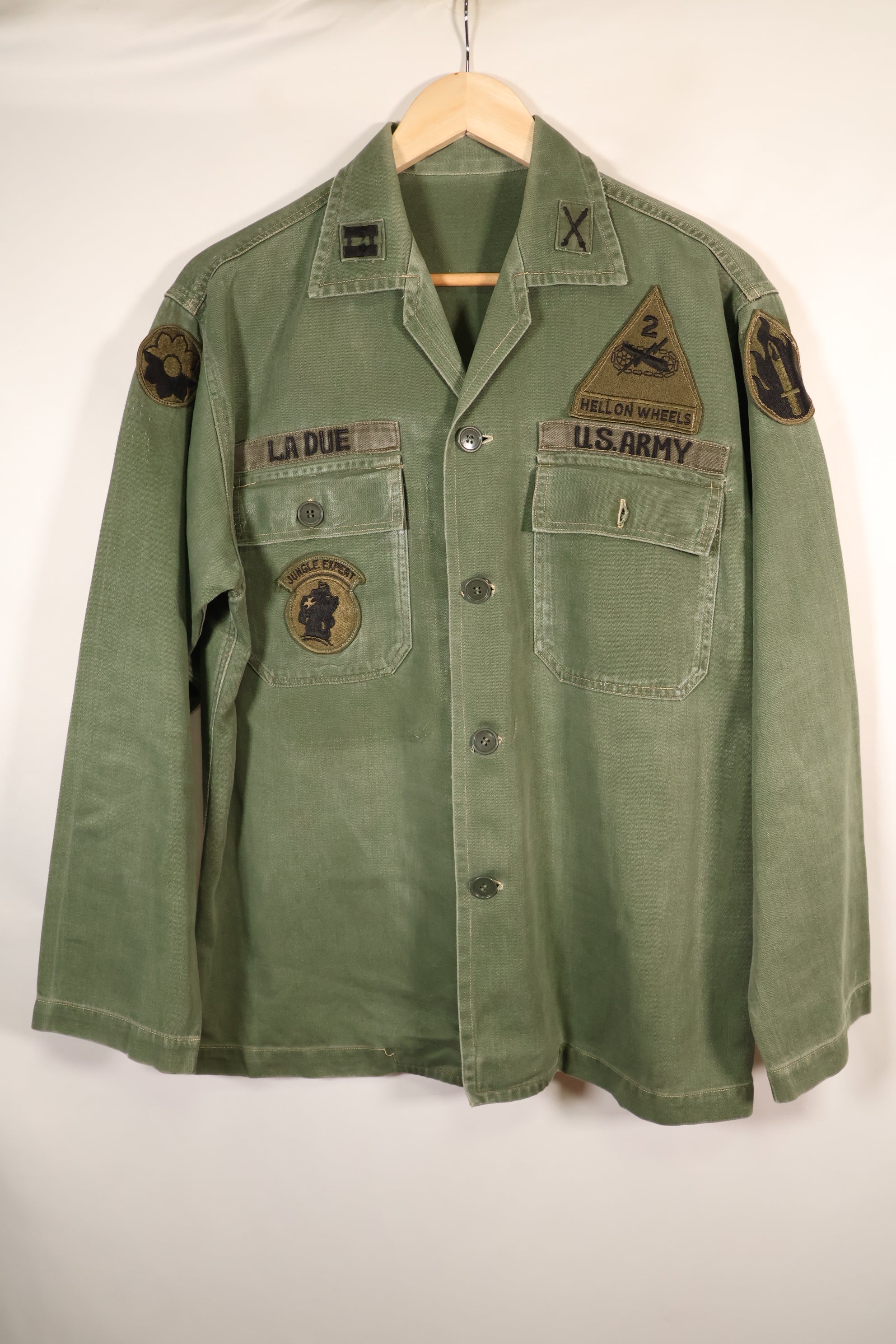 1960年代　推定 SMALL　OG-107　ユーティリティシャツ　パッチ付き　中古品