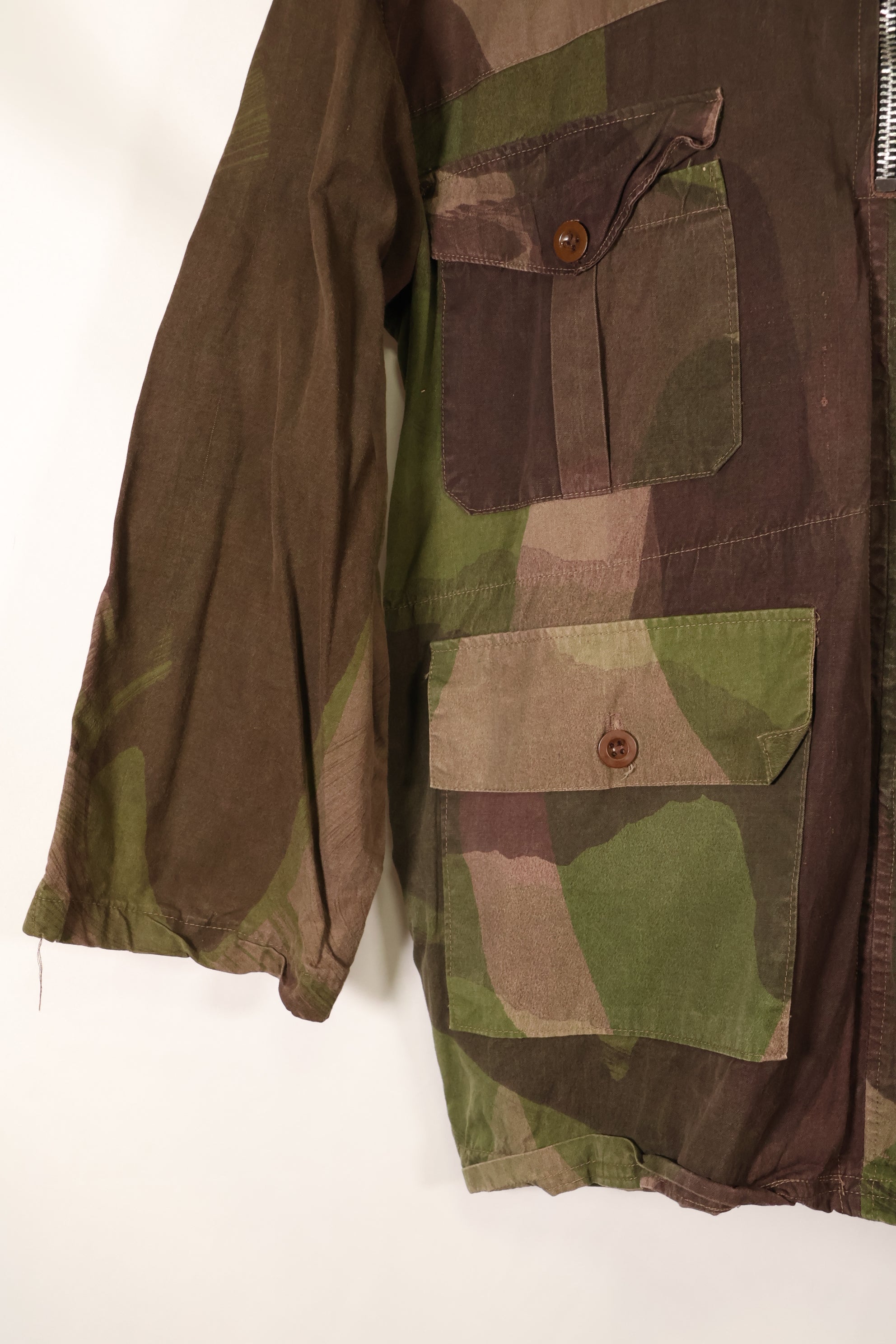 1940年代　WWII　英軍　Windproof迷彩 スモック　改造品　インドシナ戦争再現　戦後改造あり　中古品