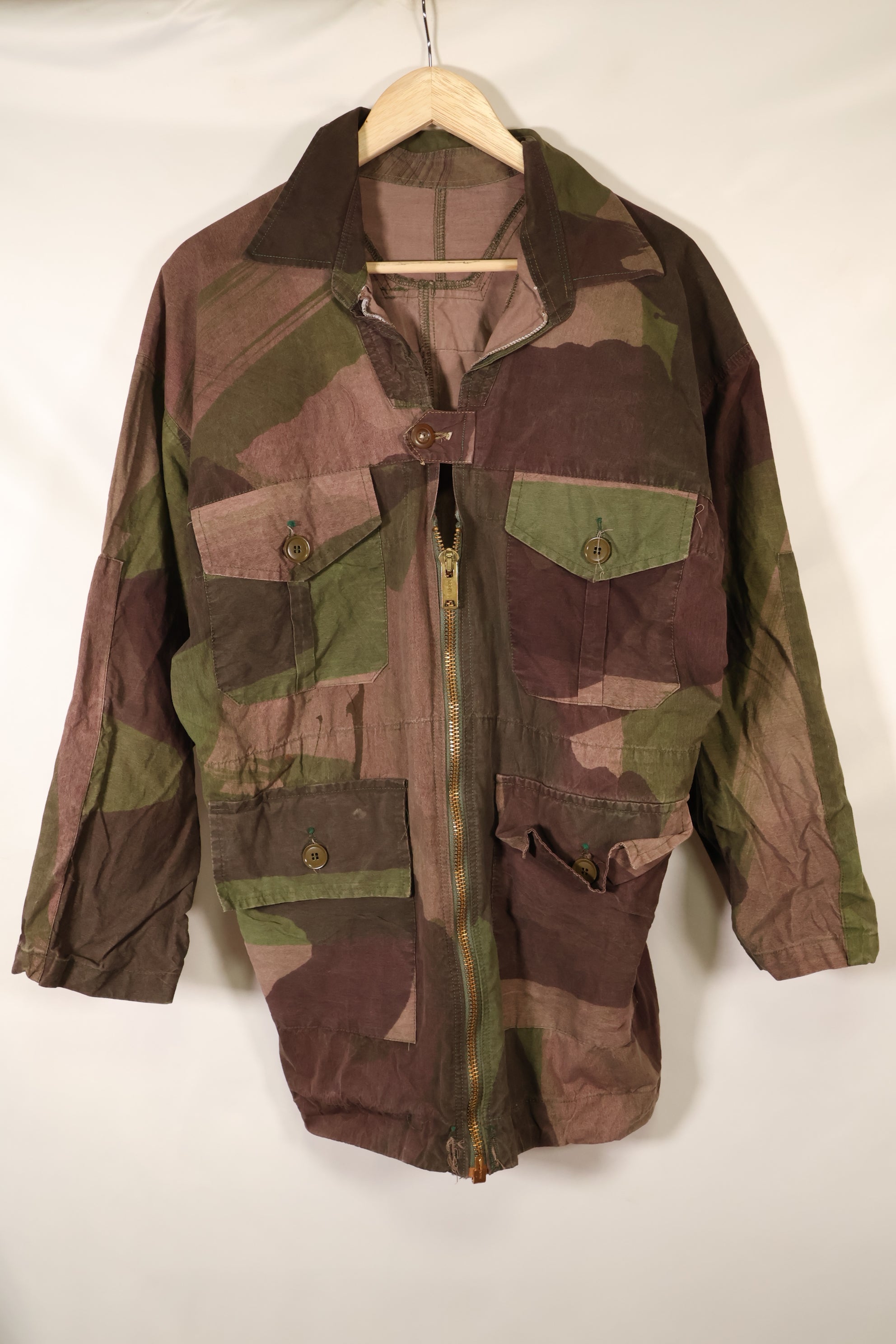1940年代　WWII　英軍　Windproof迷彩 スモック　改造品　インドシナ戦争再現　戦後改造あり　中古品