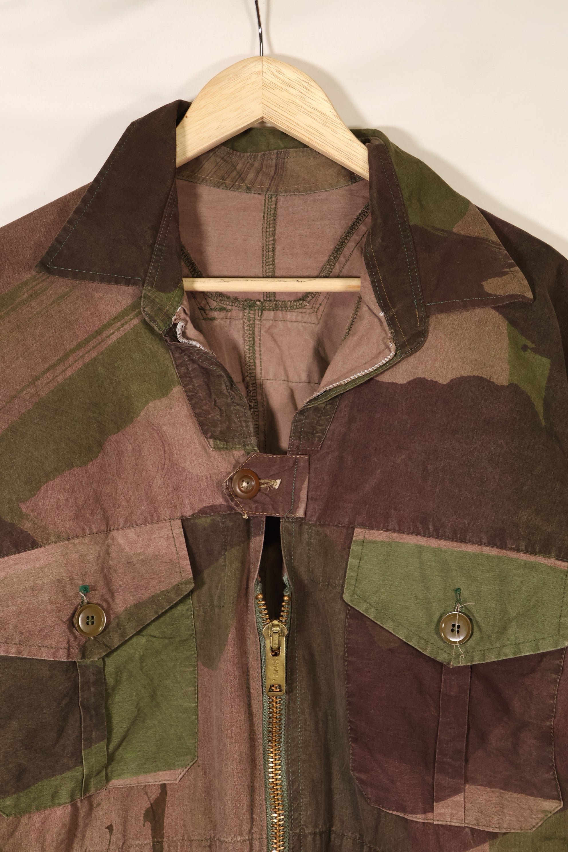 1940年代　WWII　英軍　Windproof迷彩 スモック　改造品　インドシナ戦争再現　戦後改造あり　中古品