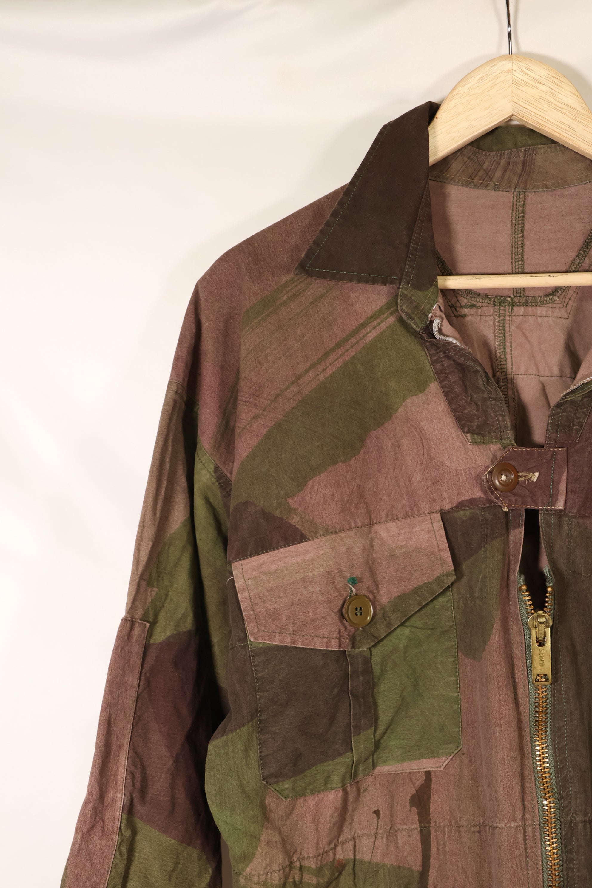 1940年代　WWII　英軍　Windproof迷彩 スモック　改造品　インドシナ戦争再現　戦後改造あり　中古品