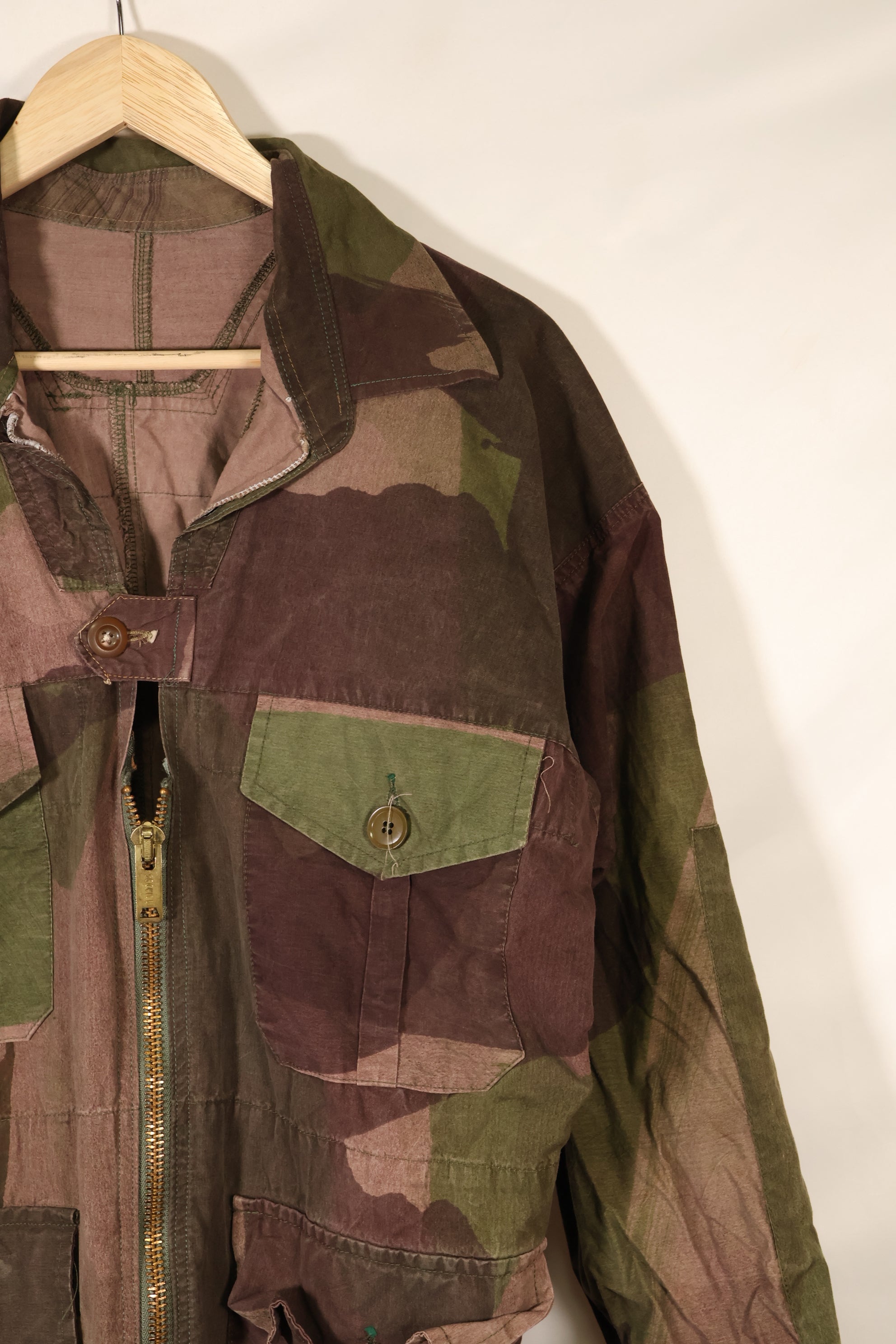 1940年代　WWII　英軍　Windproof迷彩 スモック　改造品　インドシナ戦争再現　戦後改造あり　中古品