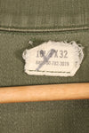 1960年代後半契約　16 1/2 x 32　OG-107　ユーティリティシャツ　パッチ付き　中古品