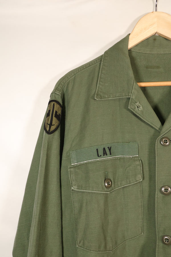 1968年契約　推定 MEDIUM　OG-107　ユーティリティシャツ　パッチ後付け　中古品
