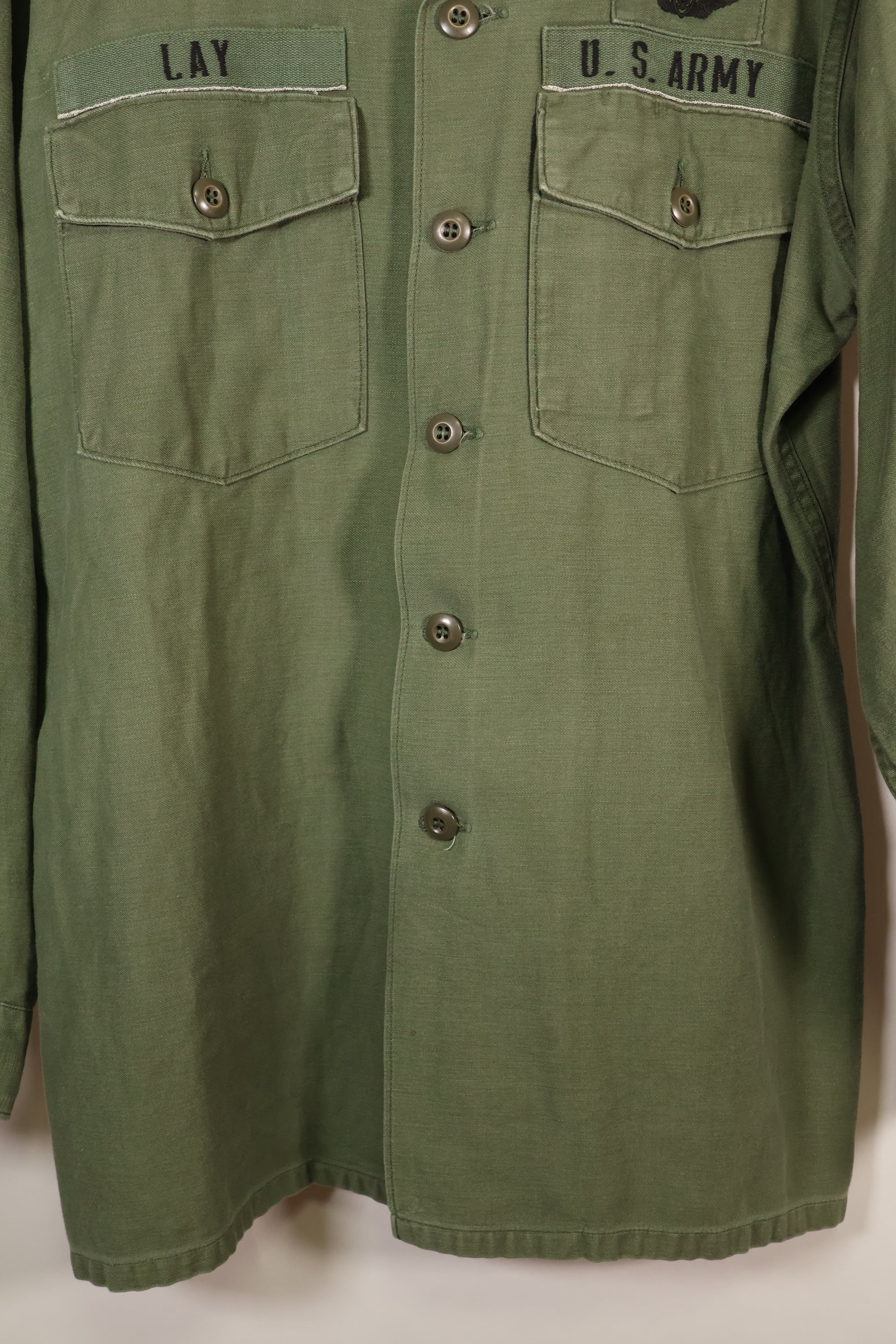 1968年契約　推定 MEDIUM　OG-107　ユーティリティシャツ　パッチ後付け　中古品
