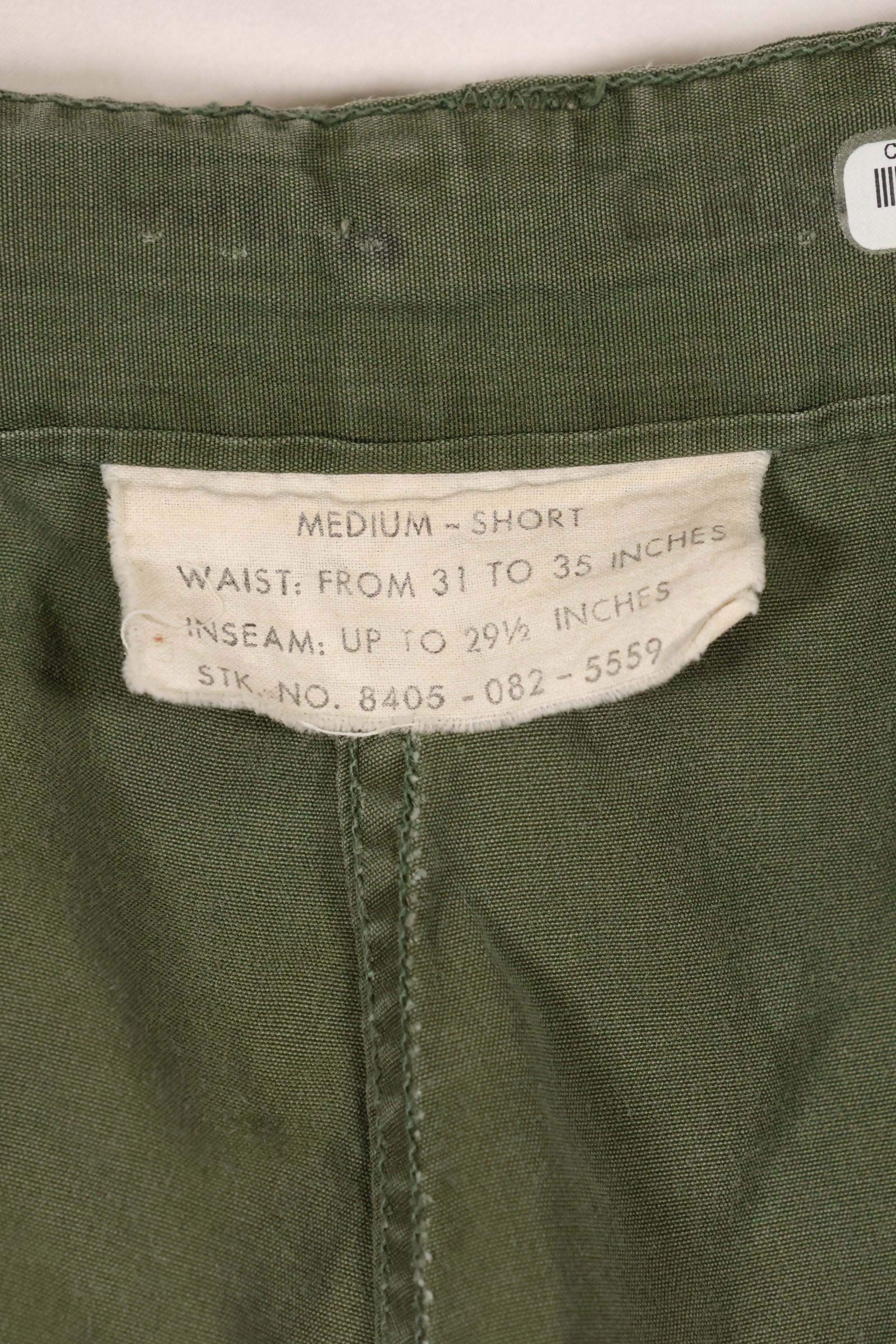 1960年代中盤　MEDIUM-SHORT　2nd Model ジャングルファティーグ　パンツ　中古品