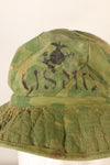 1960年代〜70年代前半　USMC 個人調達品　ミッチェルパターン迷彩　シェルターハーフ製　ブーニーハット　中古品