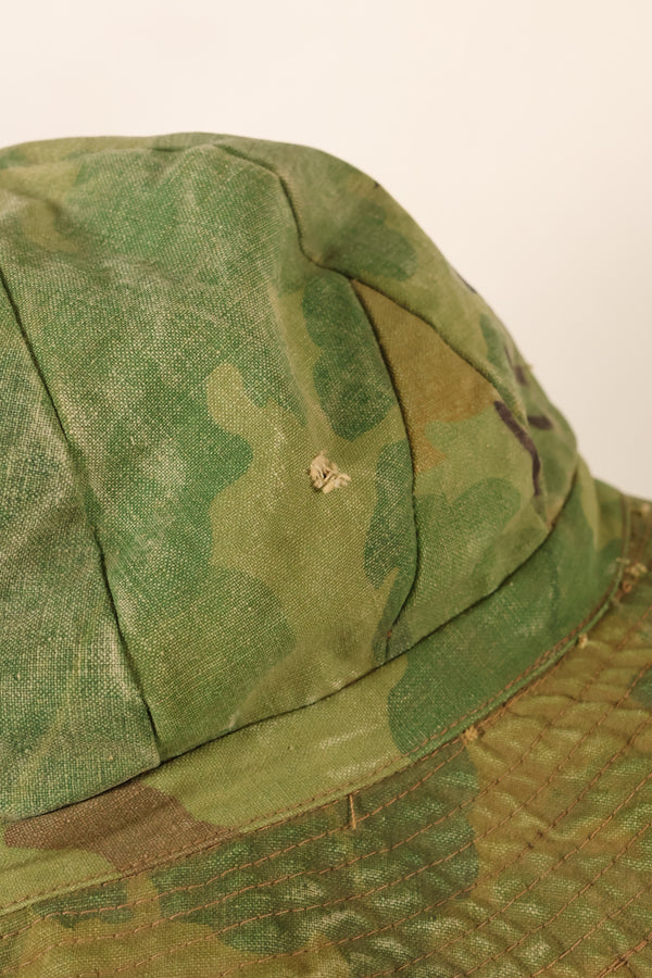 1960年代〜70年代前半　USMC 個人調達品　ミッチェルパターン迷彩　シェルターハーフ製　ブーニーハット　中古品