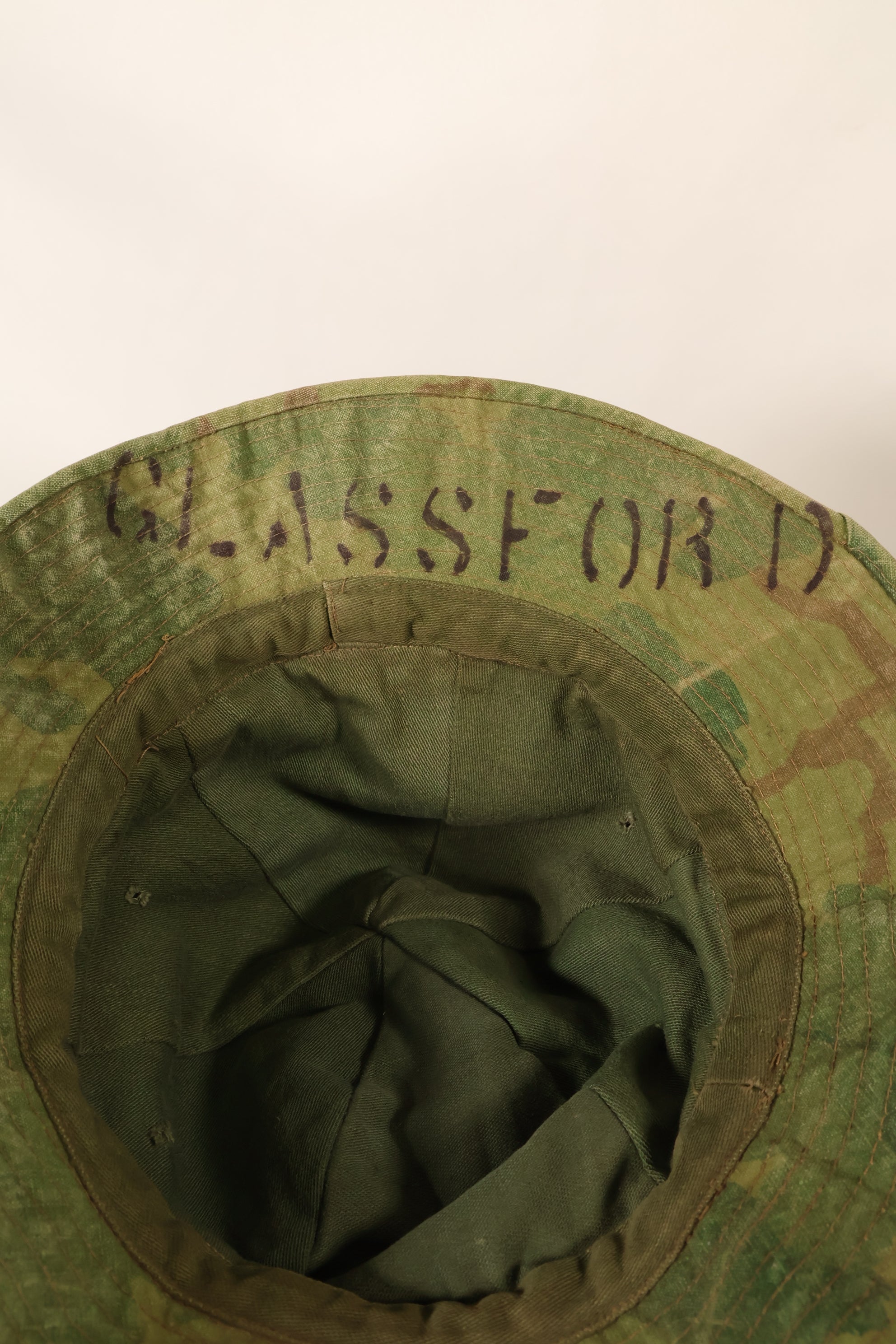 1960年代〜70年代前半　USMC 個人調達品　ミッチェルパターン迷彩　シェルターハーフ製　ブーニーハット　中古品