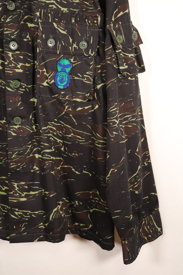 1970年代　タイ国境警備隊　シャドータイガー　ローカルメイド　タイガーストライプ　シャツ　中古品　A