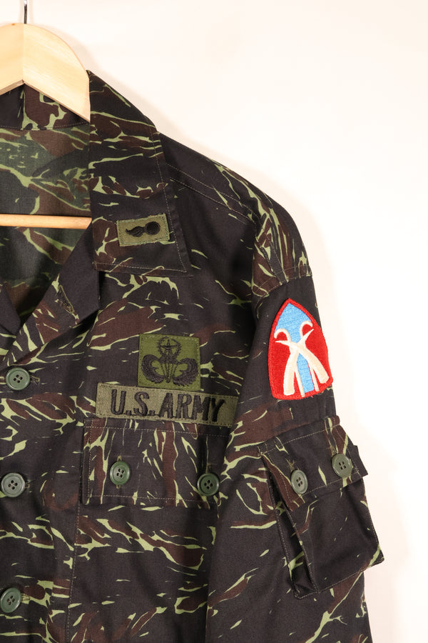 1970年代　タイ国境警備隊　シャドータイガー　ローカルメイド　タイガーストライプ　シャツ　中古品　B