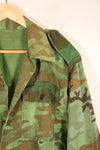1970年代前半　大きめサイズ　ARVN　南ベトナム空挺師団　リーフ迷彩　シャツ　補修あり　中古品