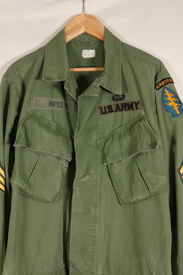 1967年頃　S-L　グリーンベレー兵士　3rd Model ジャングルファティーグ　ジャケット　退色あり　中古品