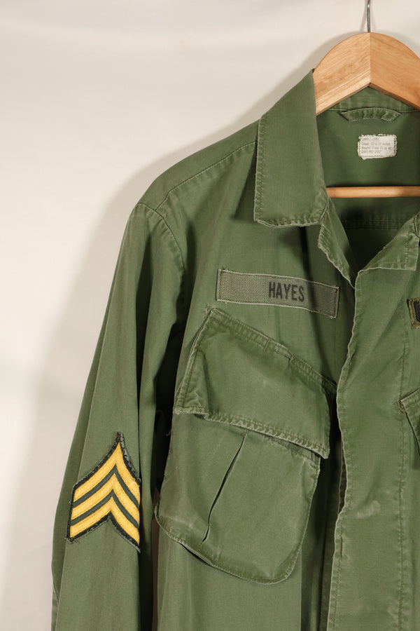 1967年頃　S-L　グリーンベレー兵士　3rd Model ジャングルファティーグ　ジャケット　退色あり　中古品
