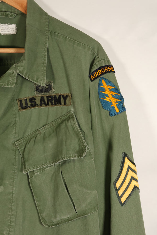 1967年頃　S-L　グリーンベレー兵士　3rd Model ジャングルファティーグ　ジャケット　退色あり　中古品