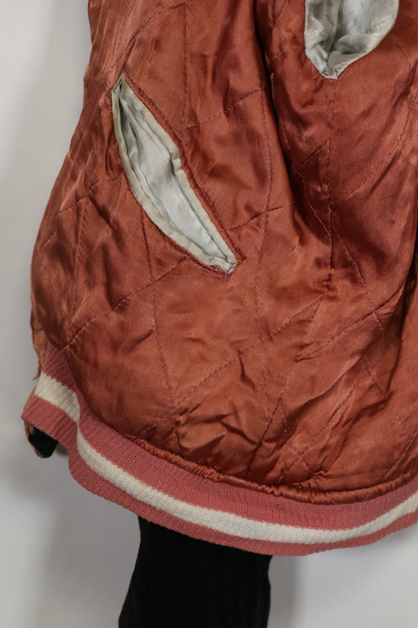 1950年代　Japan Jacket 大きめサイズ　虎デザイン　ブラック　補修あり　中古品