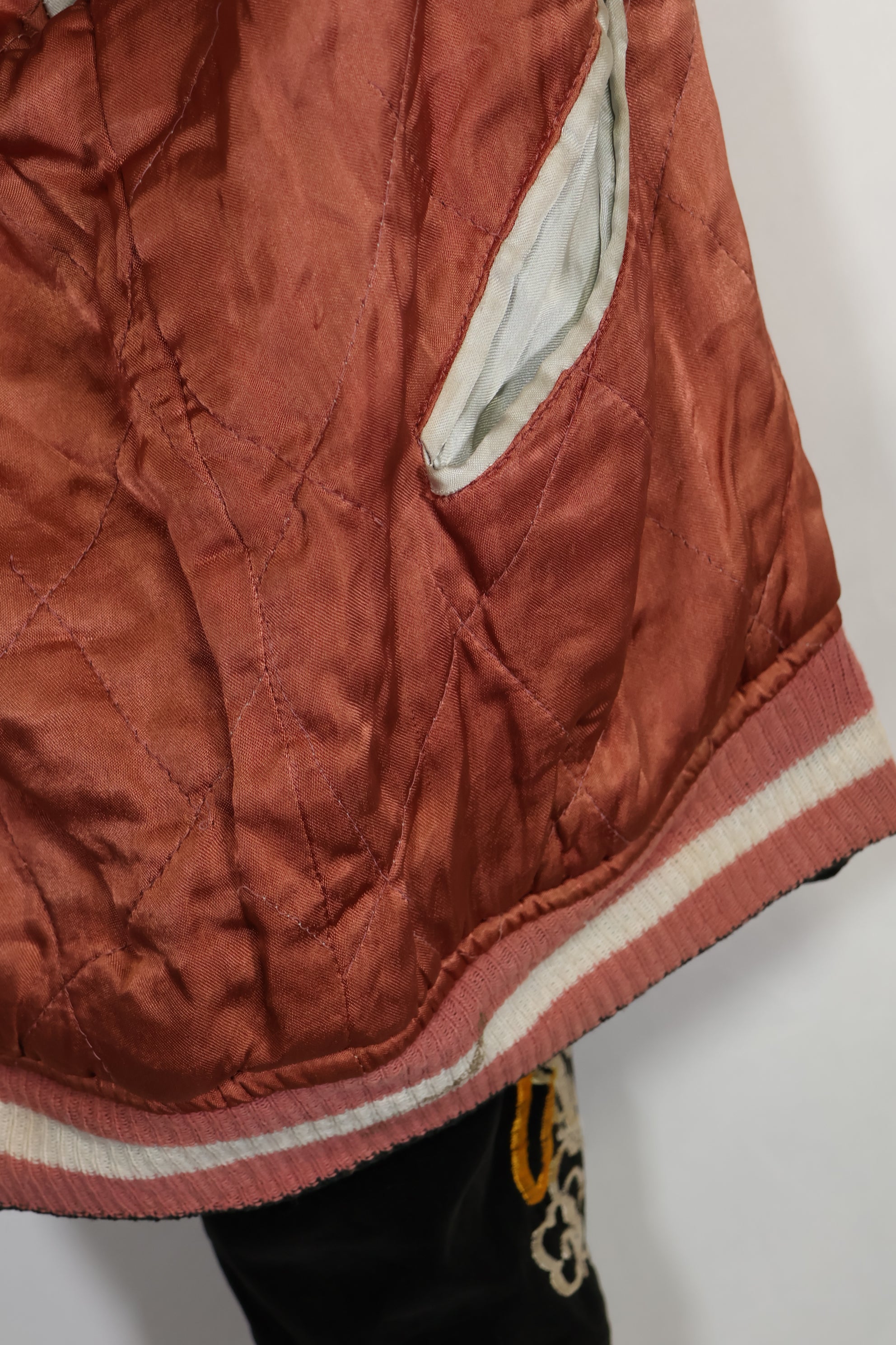 1950年代　Japan Jacket 大きめサイズ　虎デザイン　ブラック　補修あり　中古品