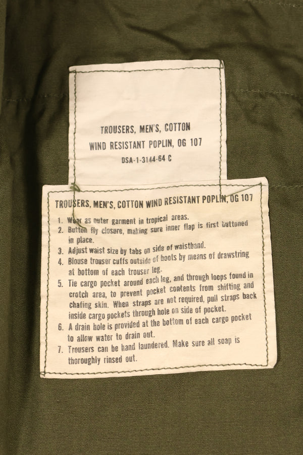 1964年契約　S-R　アメリカ軍　1st Model ジャングルファティーグ　パンツ　状態良い　中古品