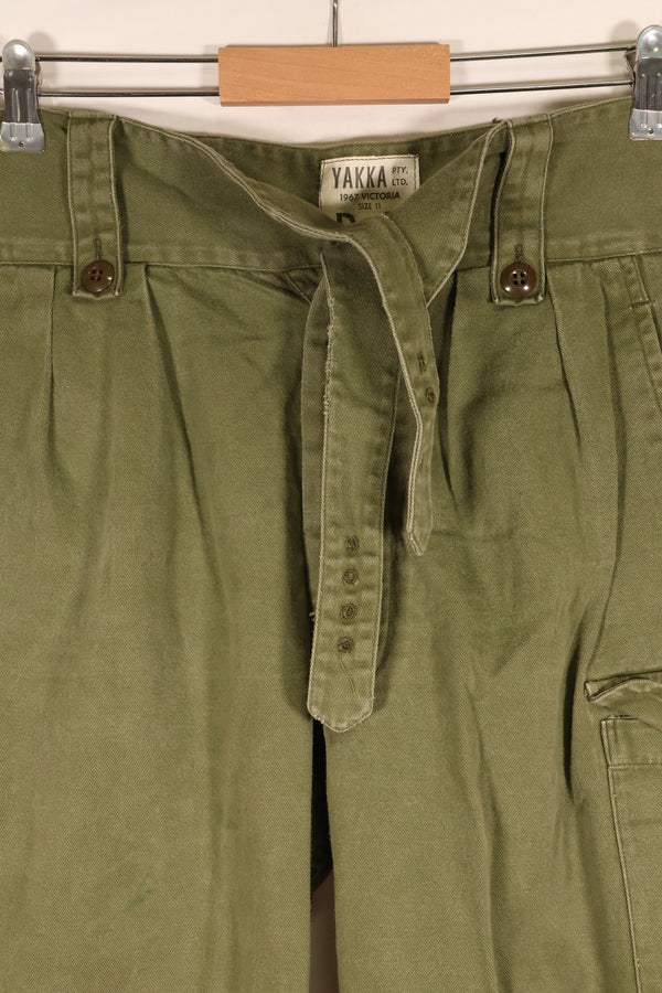 1967年契約　オーストラリア軍　OD　コンバットトラウザーズ　褪色あり　中古品