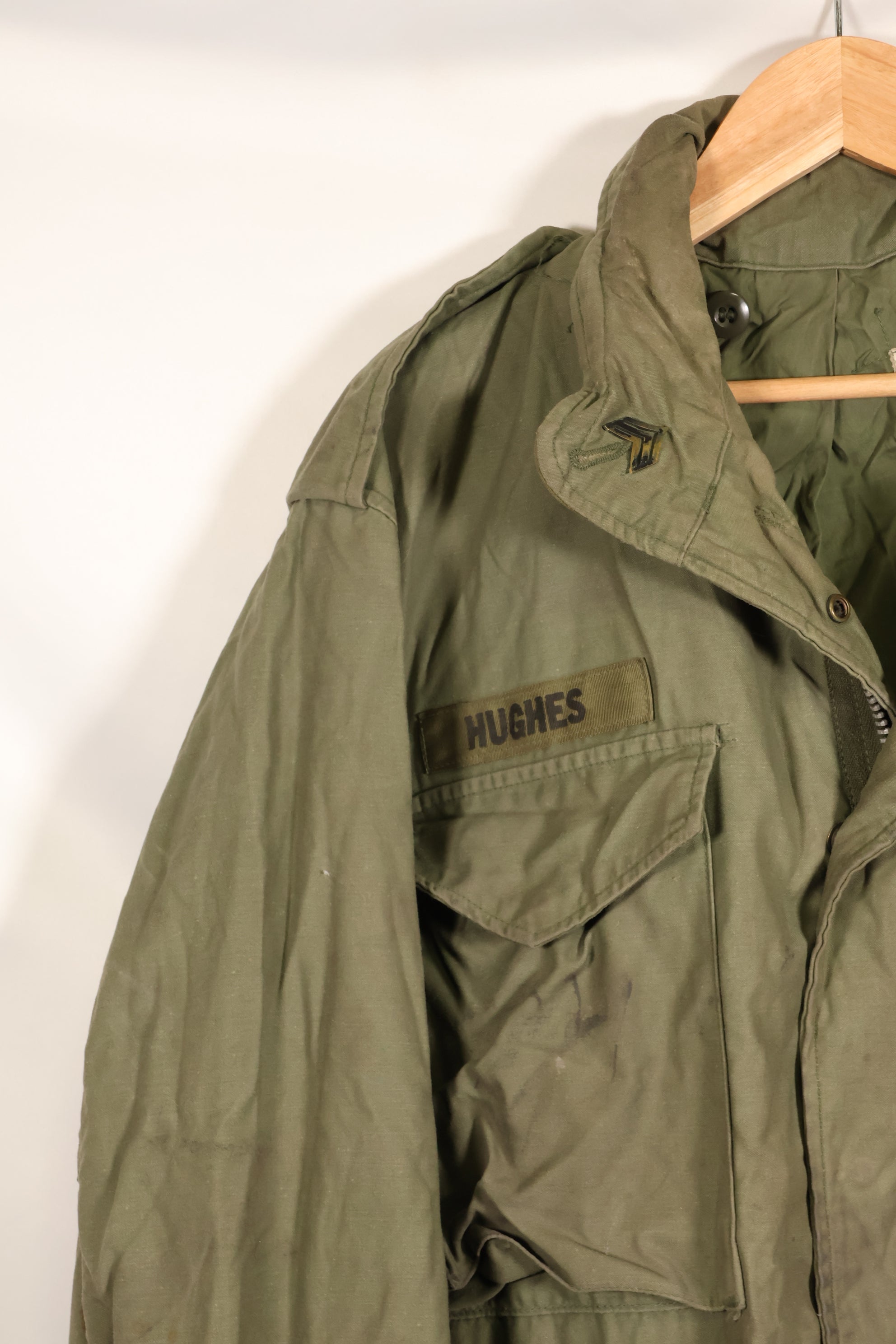 1970年契約　M-R　M65 フィールドジャケット　2nd Model　徽章付き　汚れあり　ライナーなし　中古品