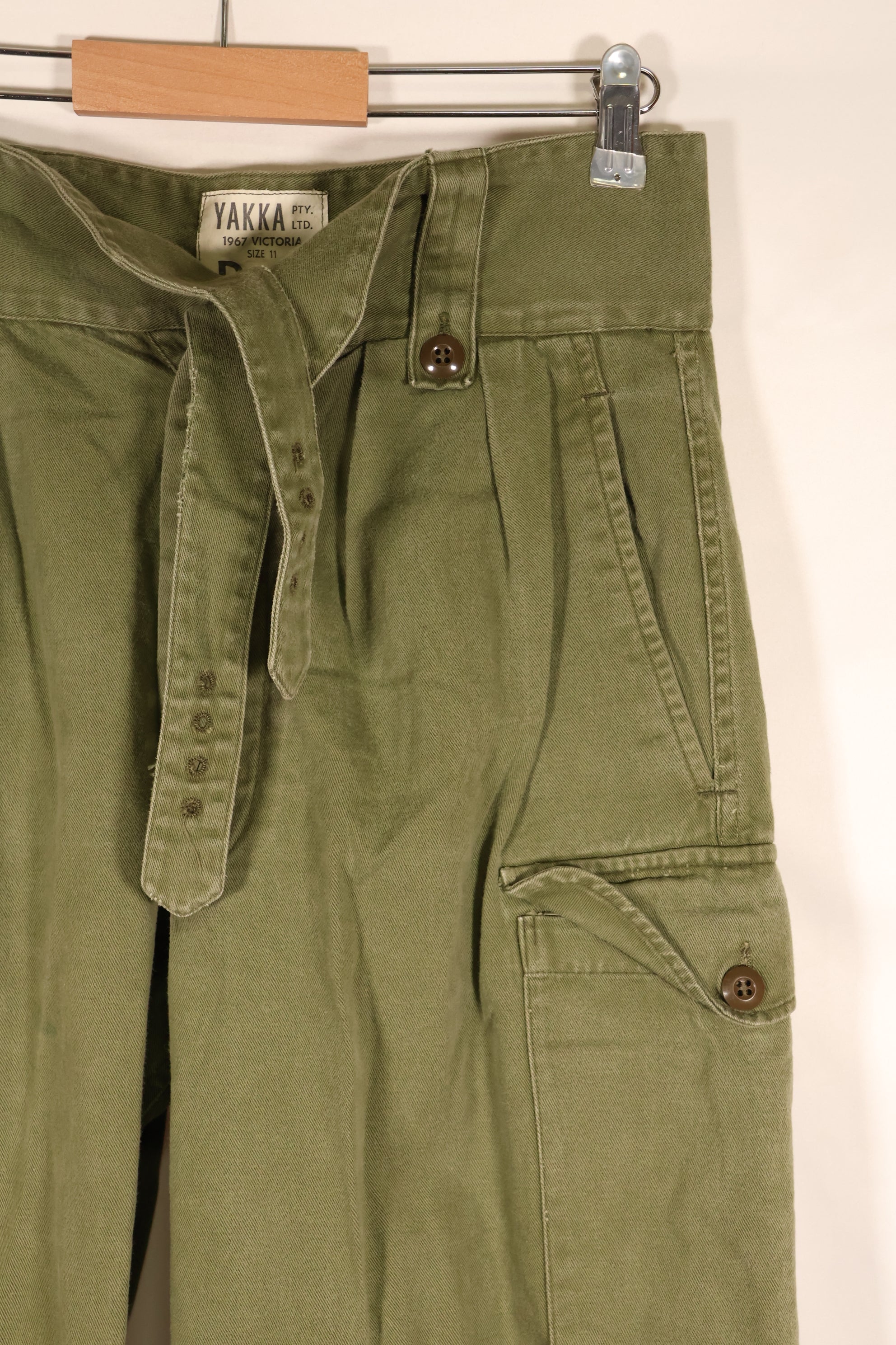 1967年契約　オーストラリア軍　OD　コンバットトラウザーズ　褪色あり　中古品