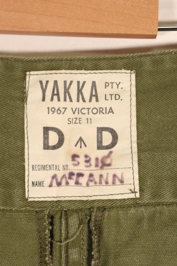 1967年契約　オーストラリア軍　OD　コンバットトラウザーズ　褪色あり　中古品