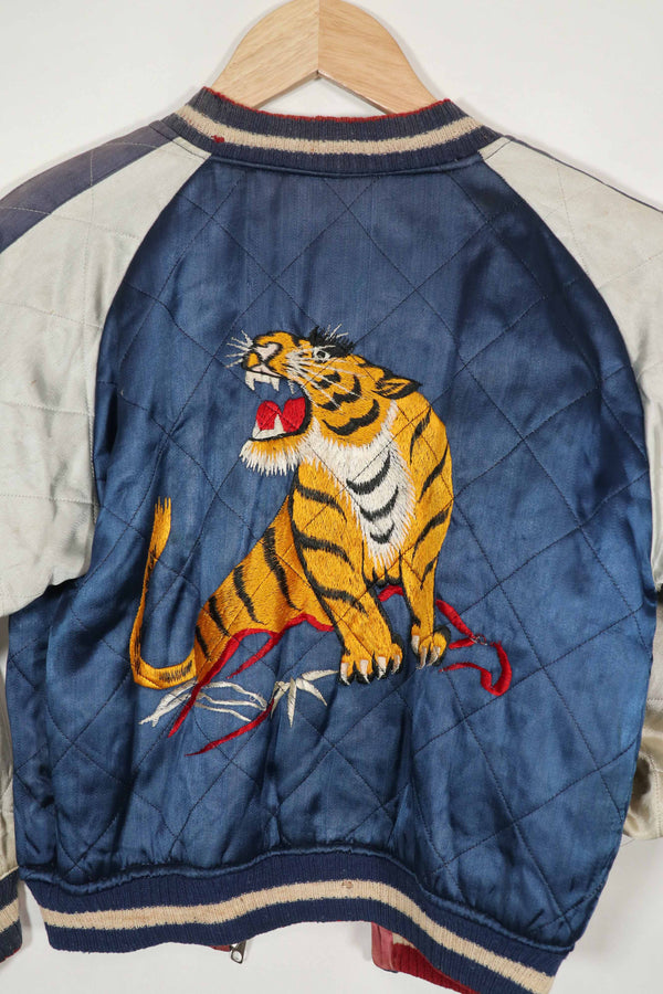 実物　1950年代　Japan Jacket　スカジャン　リバーシブル　ジッパー破損あり　