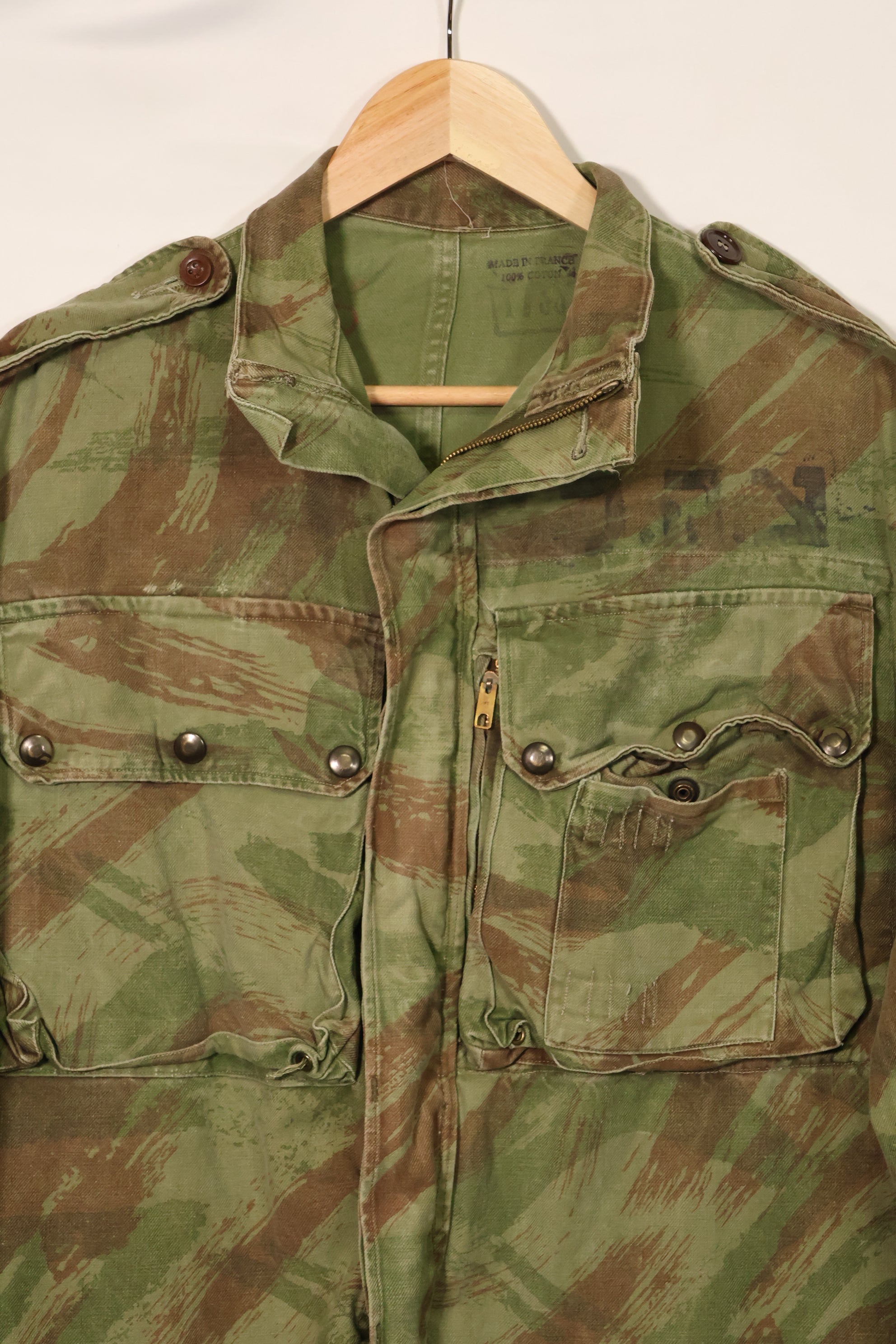1950年代　フランス軍　リザード迷彩　TAP 47/54　空挺ジャケット　イスラエルスタンプ付　中古品