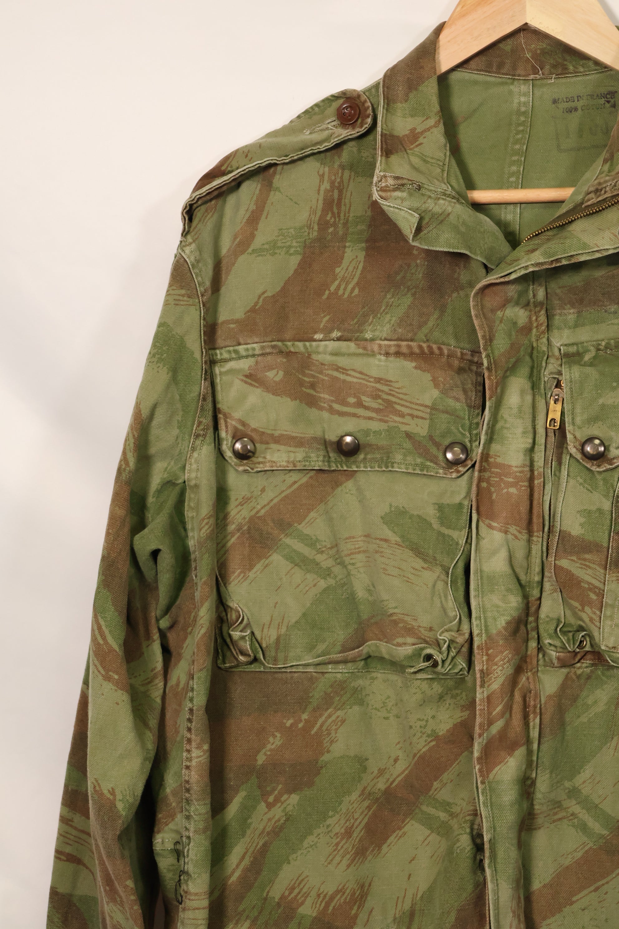 1950年代　フランス軍　リザード迷彩　TAP 47/54　空挺ジャケット　イスラエルスタンプ付　中古品