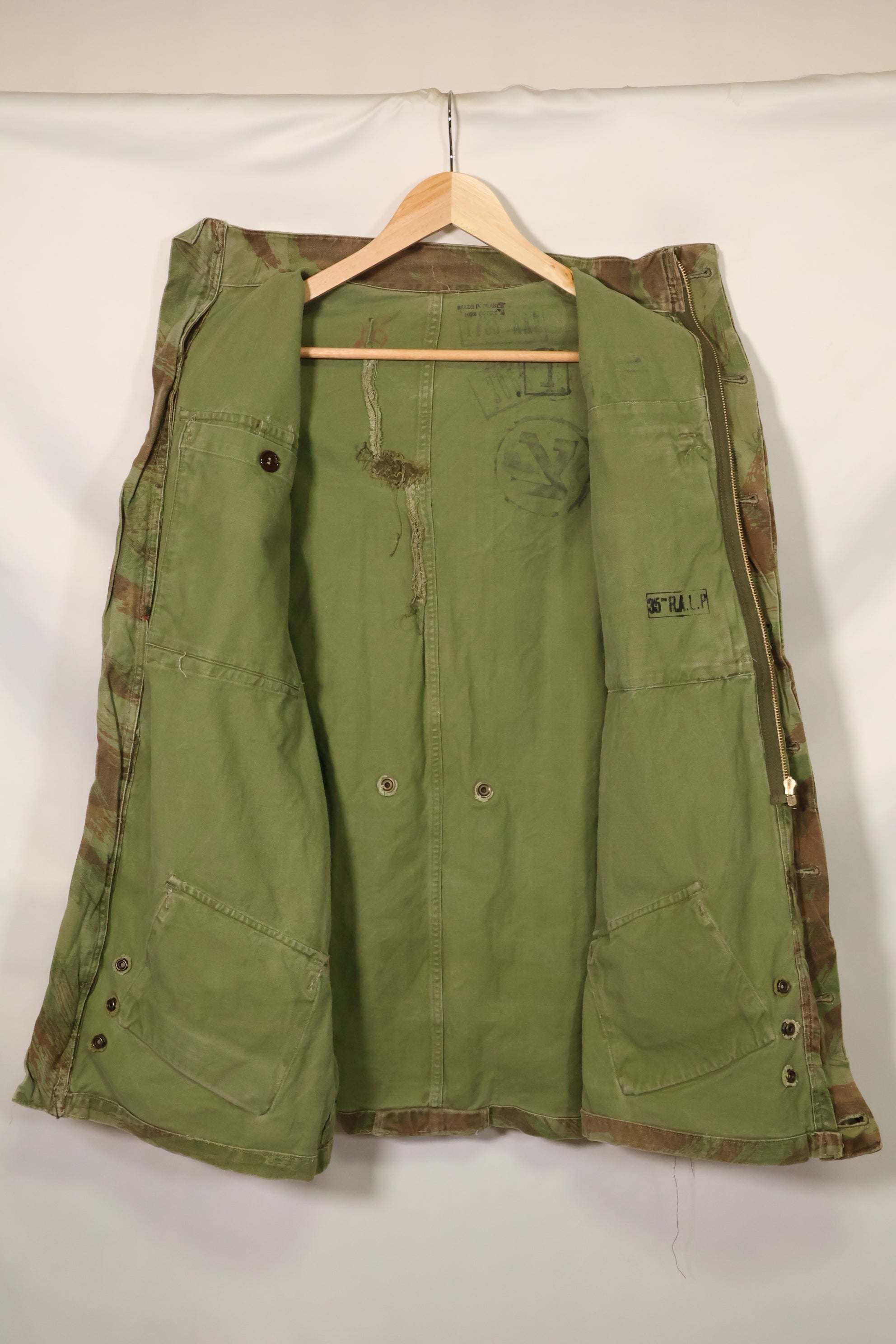 1950年代　フランス軍　リザード迷彩　TAP 47/54　空挺ジャケット　イスラエルスタンプ付　中古品