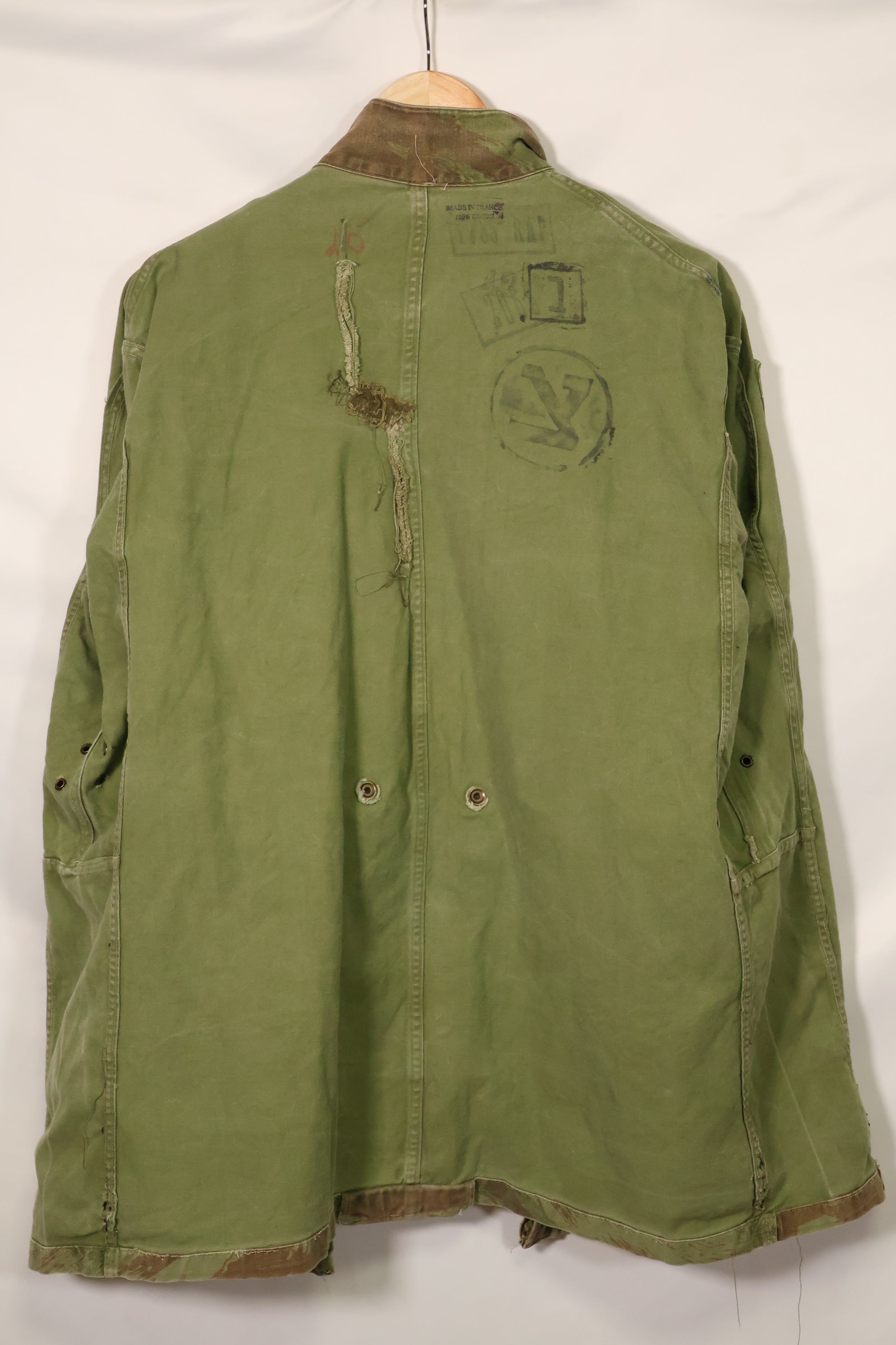 1950年代　フランス軍　リザード迷彩　TAP 47/54　空挺ジャケット　イスラエルスタンプ付　中古品
