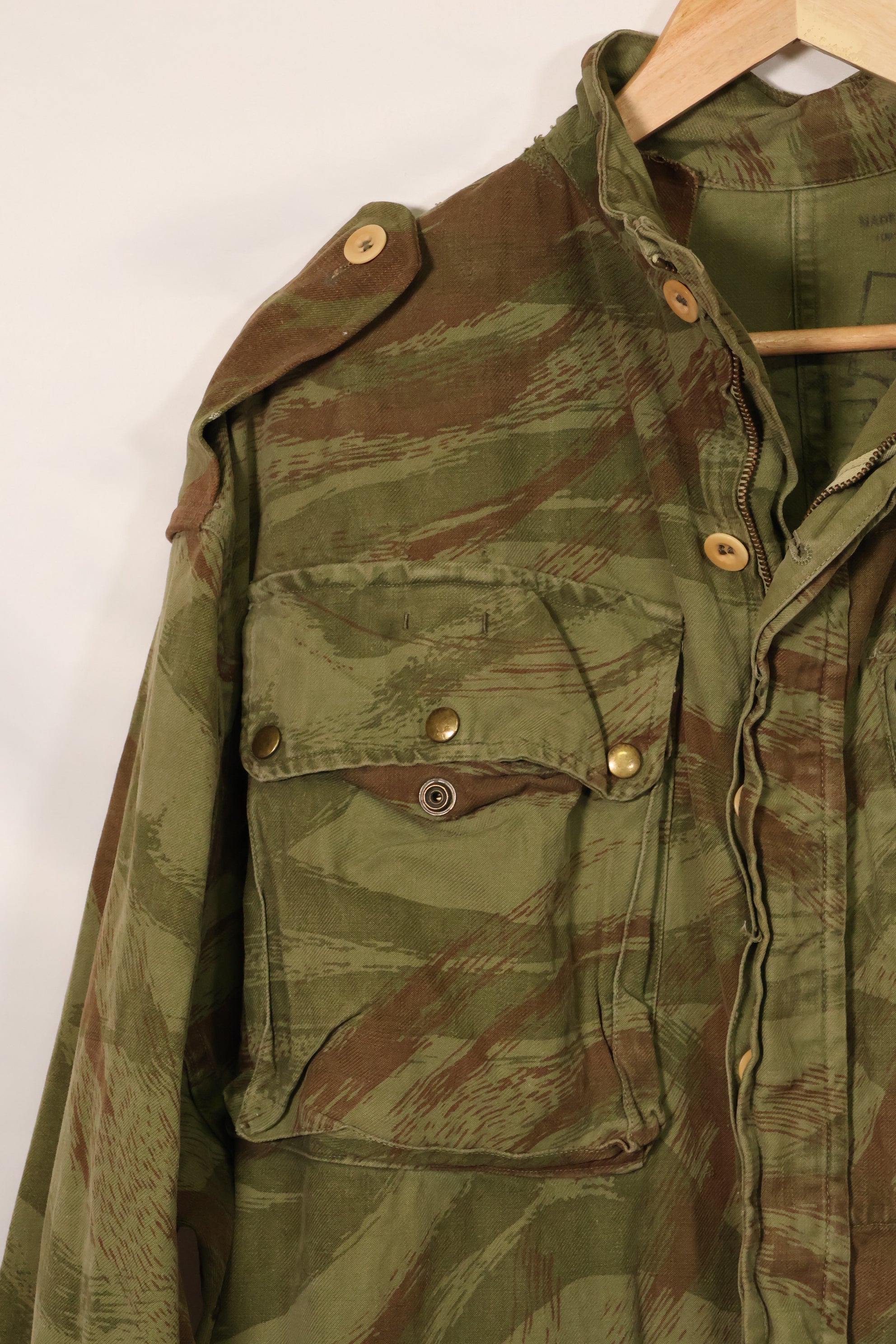 1950年代　フランス軍　リザード迷彩　TAP 47/53　空挺ジャケット　イスラエルスタンプ付　中古品 B
