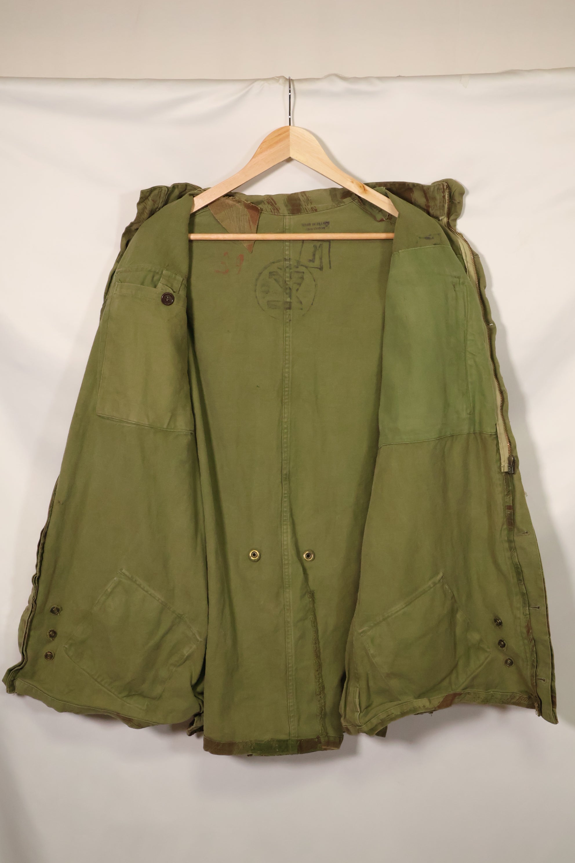 1950年代　フランス軍　リザード迷彩　TAP 47/53　空挺ジャケット　イスラエルスタンプ付　中古品 B