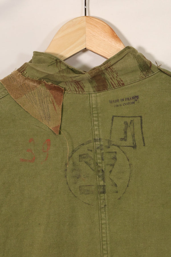 1950年代　フランス軍　リザード迷彩　TAP 47/53　空挺ジャケット　イスラエルスタンプ付　中古品 B