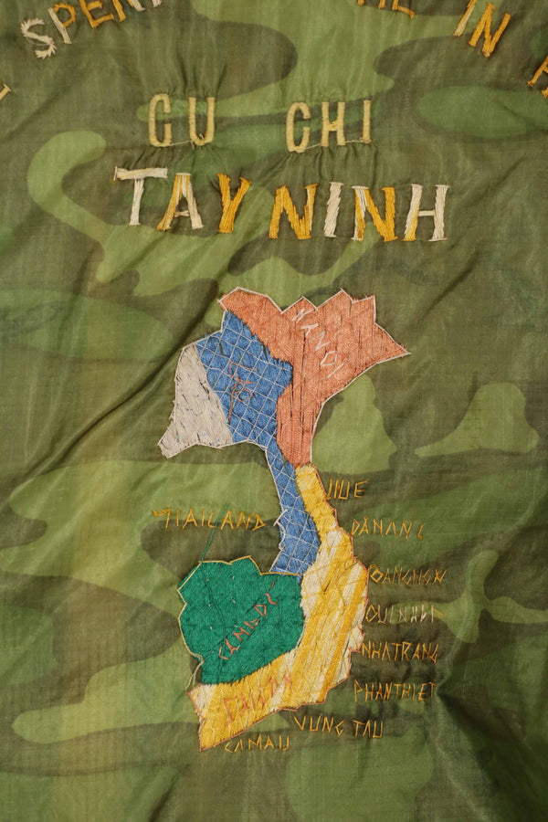 実物　米軍ポンチョライナー製　ツアージャケット　1970-1971 TAY NINH CU CHI　