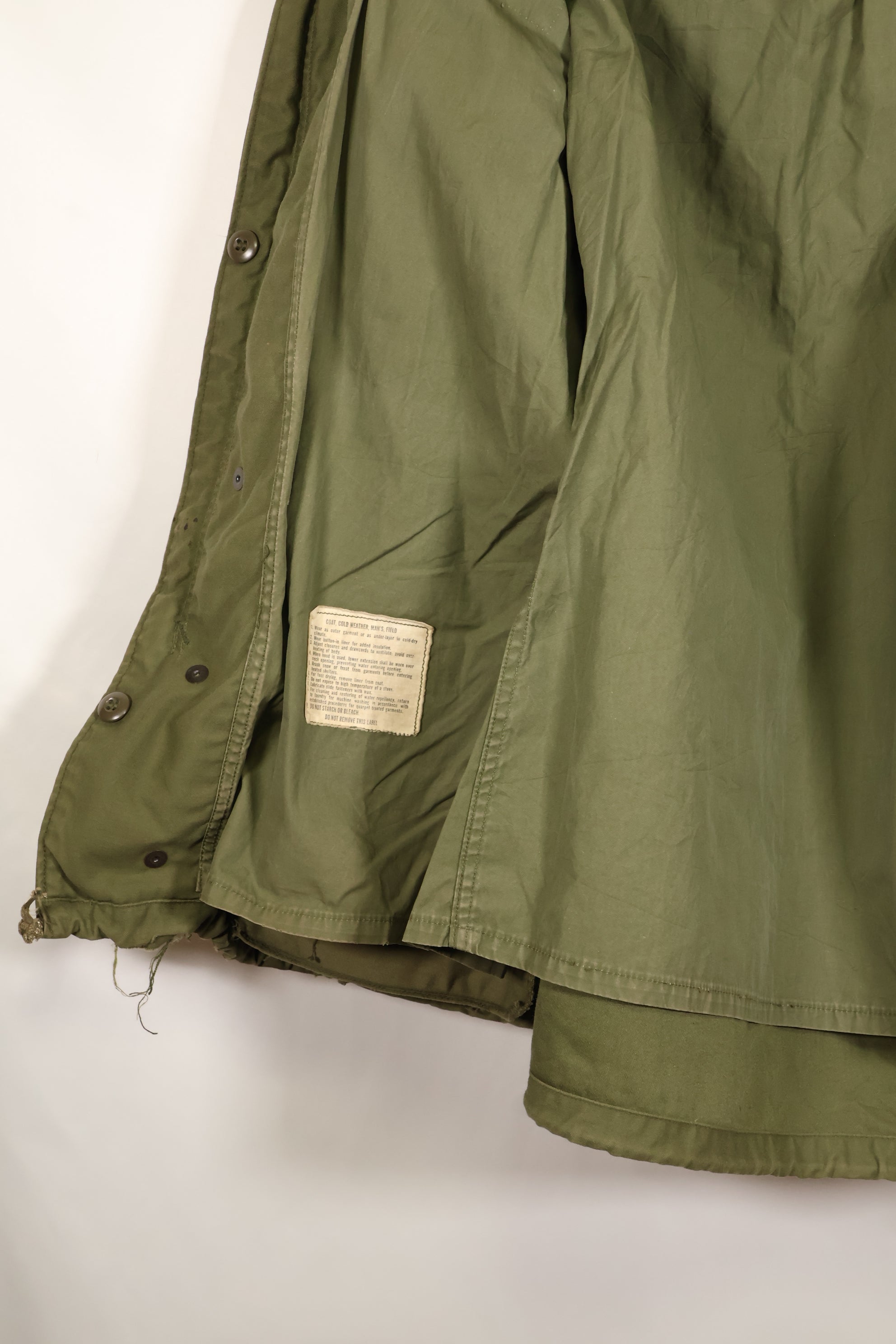 1974年契約　M-S　M65 フィールドジャケット　3rd Model 中古品　退色あり　パッチ付