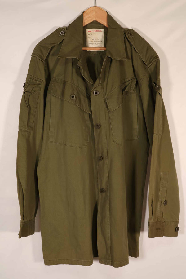 実物　1969年製　ニュージーランド軍　OD ファティーグシャツ　Size 39/41L　中古品扱い