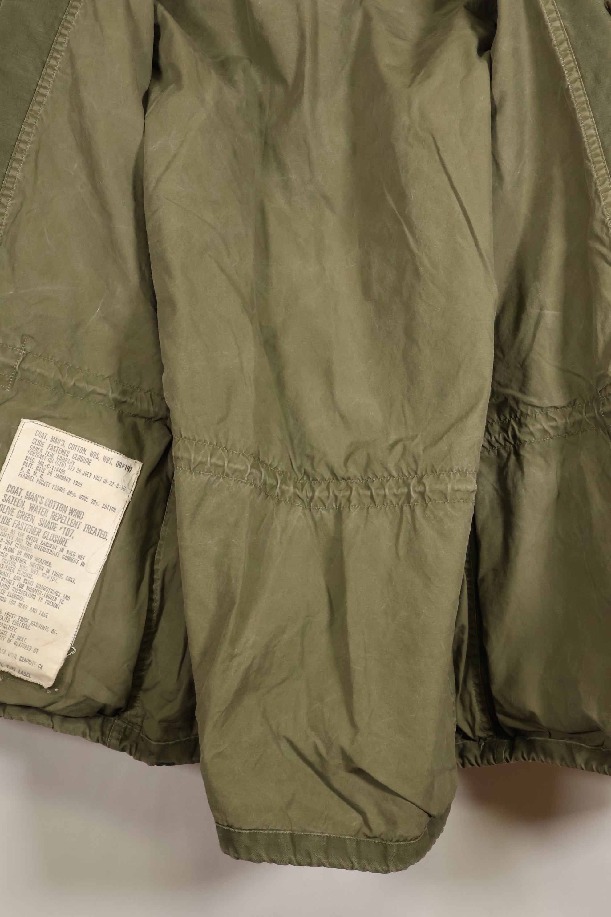 1957年契約　S-S　アメリカ軍　M51 フォールドジャケット　ライナーなし　褪色あり　中古品