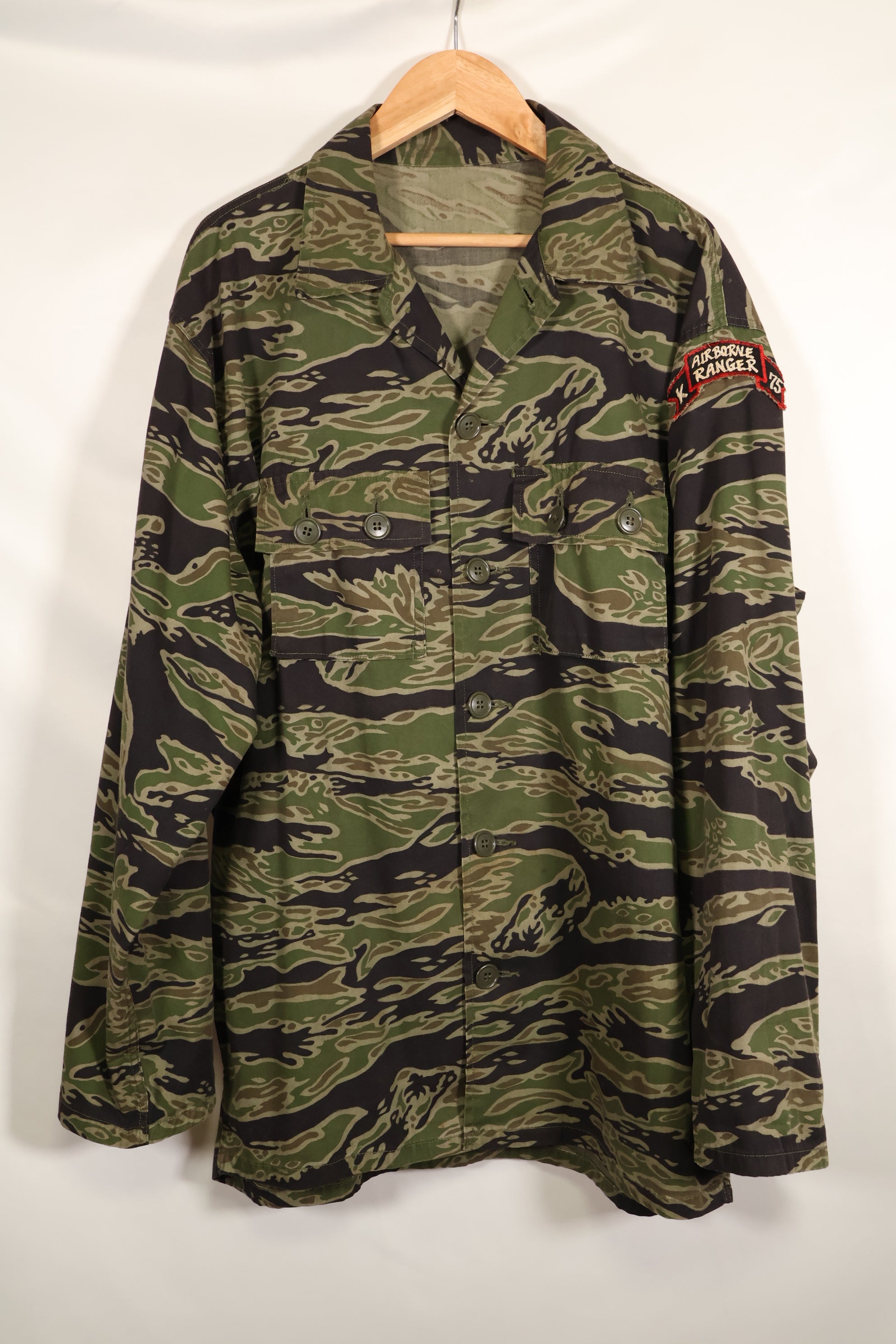 1969-70　元LRRP兵士　75th Ranger レイトウォータイガーストライプ　セット　退役兵放出品