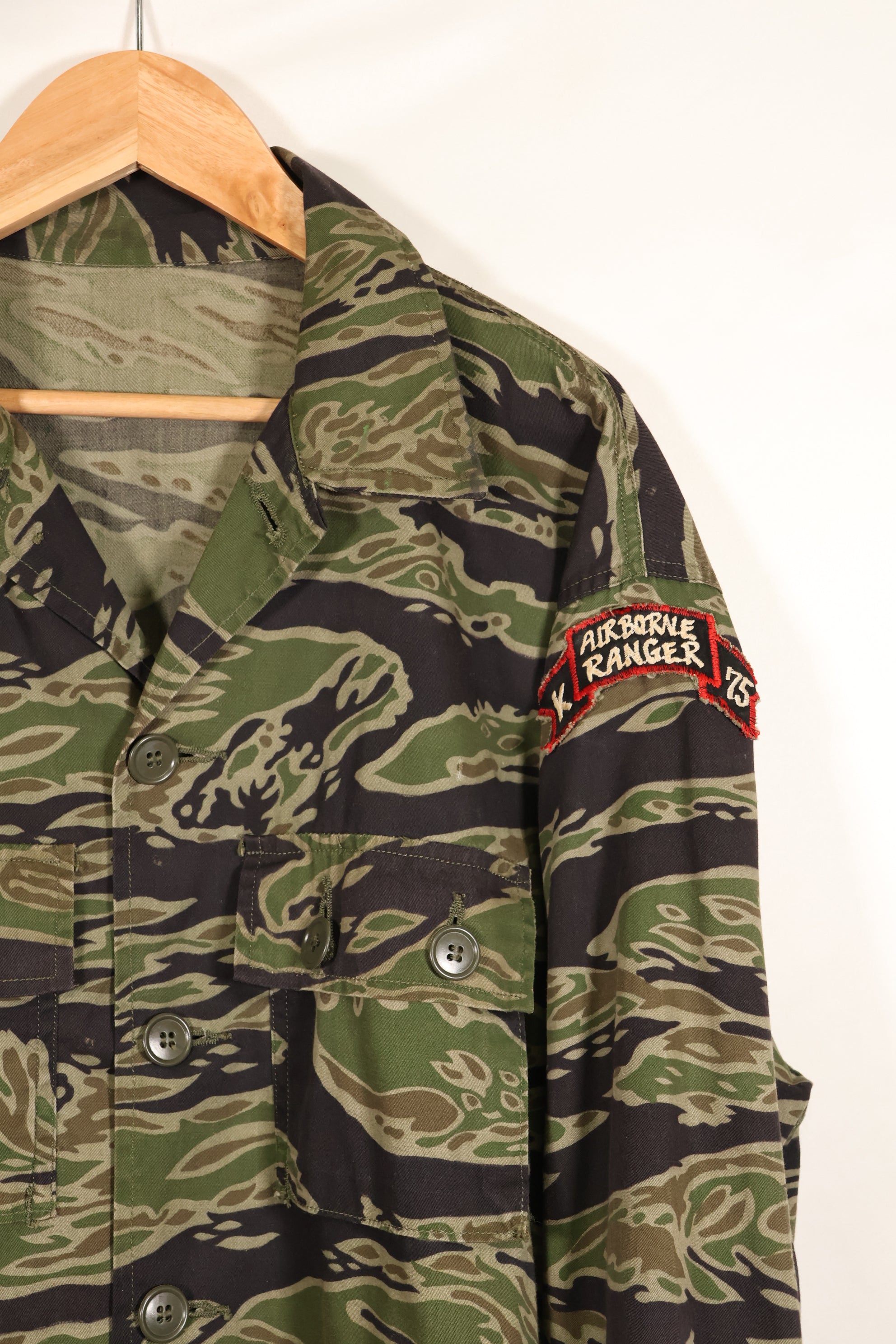 1969-70　元LRRP兵士　75th Ranger レイトウォータイガーストライプ　セット　退役兵放出品