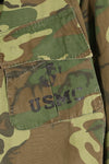 1967年頃契約　サイズタグ欠損　初期プリント　USMC ノンリップ ERDL ジャングルファティーグ　ジャケット　中古品