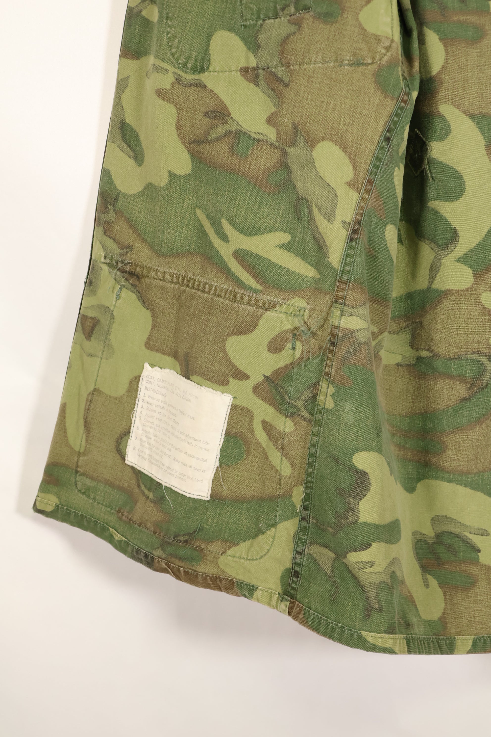 1967年頃契約　サイズタグ欠損　初期プリント　USMC ノンリップ ERDL ジャングルファティーグ　ジャケット　中古品
