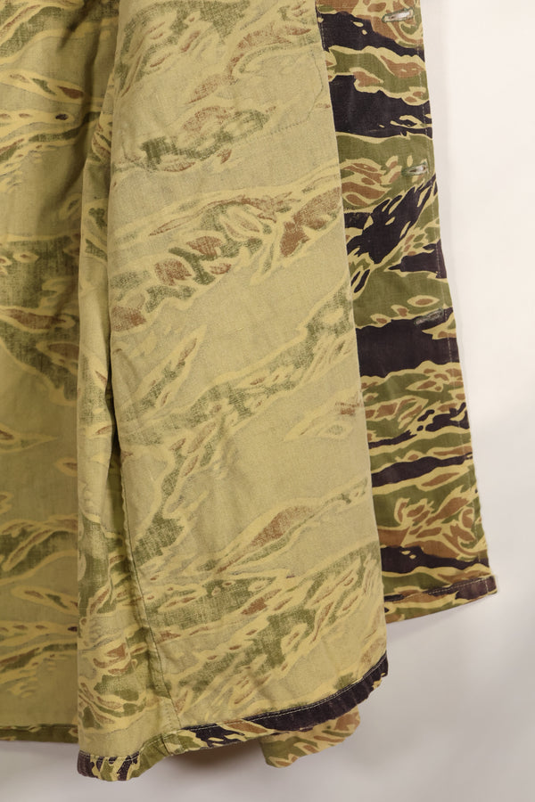 実物　レイトウォーパターン　USサイズ　タイガーストライプ　シャツ　ポケット改造あり　中古品